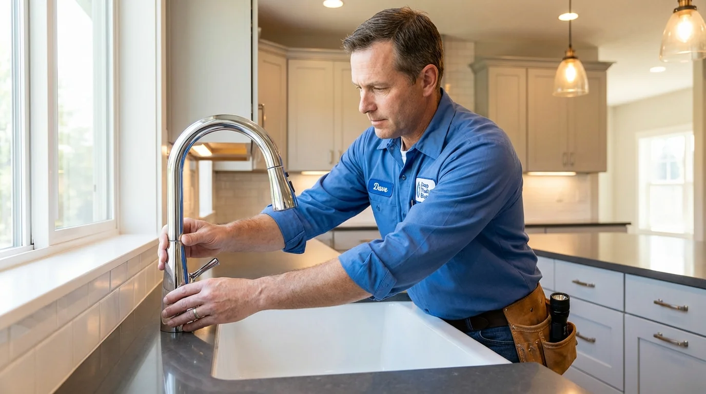 Kitchen faucet installation by Johns Plumbing LLC in Merryville